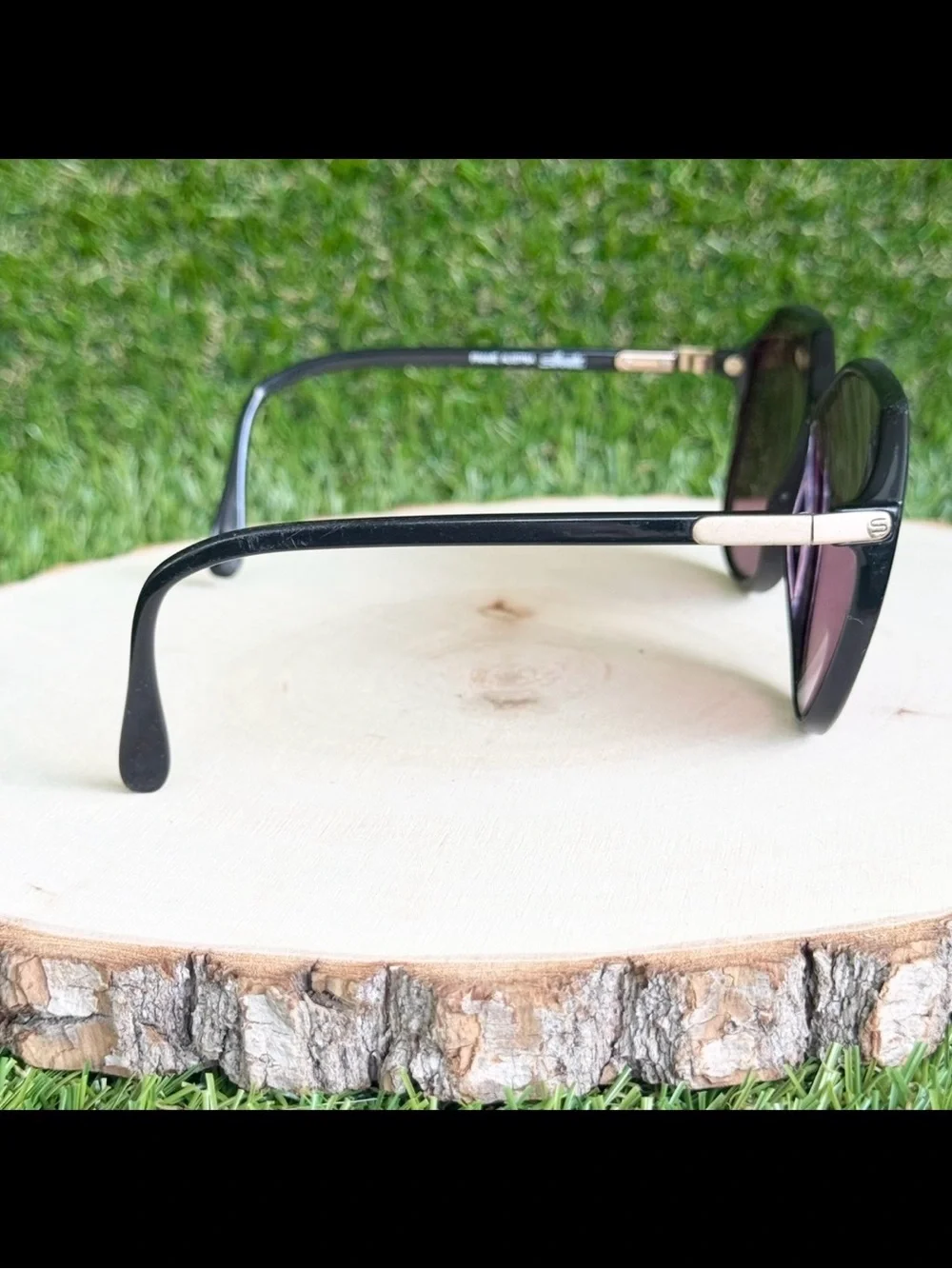 VTG Silhouette SPX M1135 Black Gold Angular Geometric Sunglasses Austria 80s